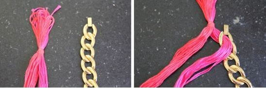 DIY woven chain necklace 1.