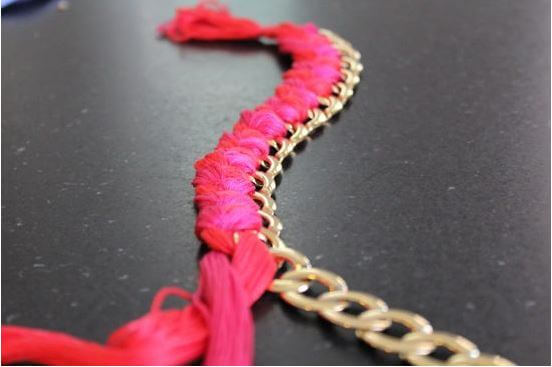 DIY woven chain necklace 3.
