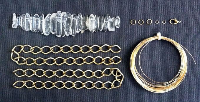 Quartz necklace materials.