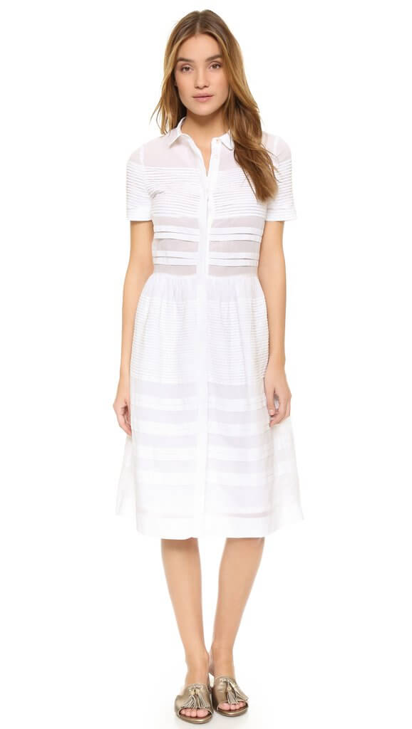 Pin-tucked and playful: Paying homage to classic tennis dresses of old, this pin-tuck style dress is conservative yet chic.