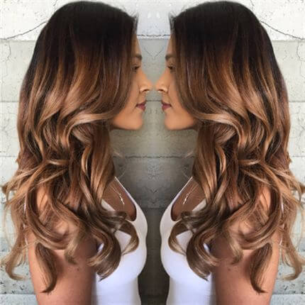 brown hair with golden ombre