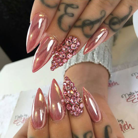 Pink lovers will go gaga for this ultra-shiny manicure.