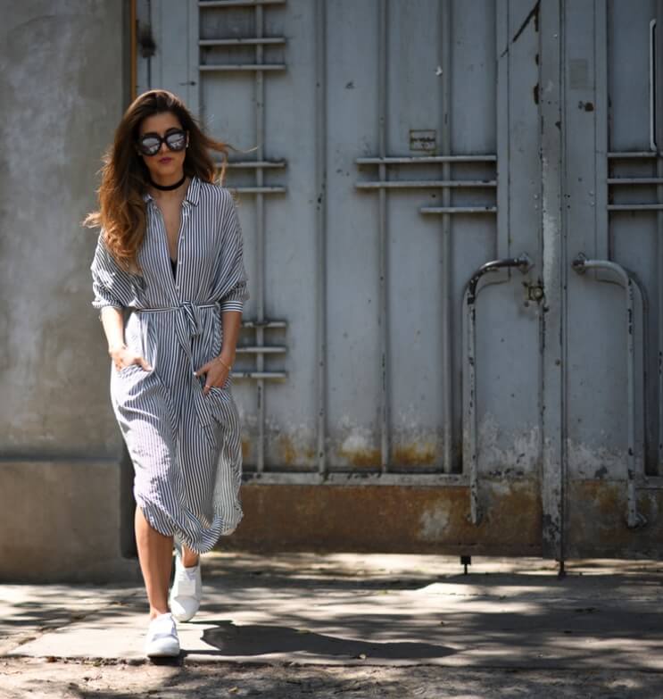Fashion Dresses Shirt Dresses Best Connections Shirt Dress brown-white spot pattern casual look 