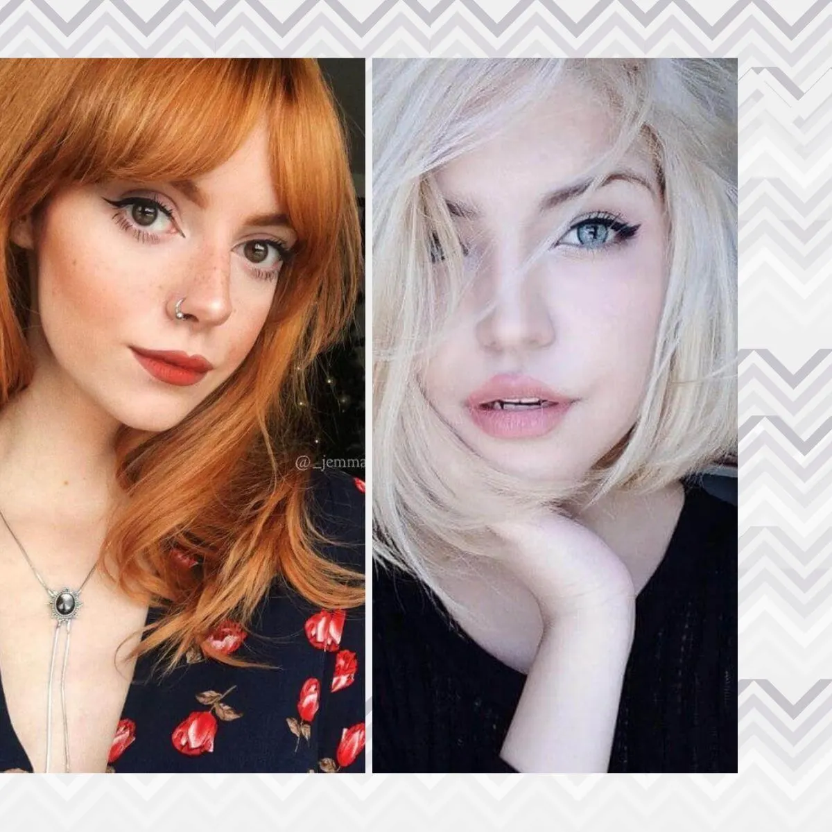 A collage of woman with pale skin. Find out how to choose best hair colors for pale skin.
