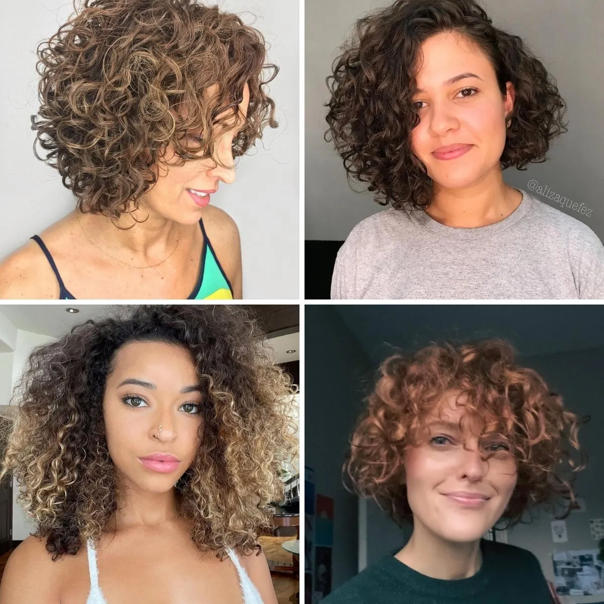 Image of Short curly shaggy bob hairstyle 10