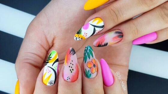 Bright and Colorful Nails For Summer