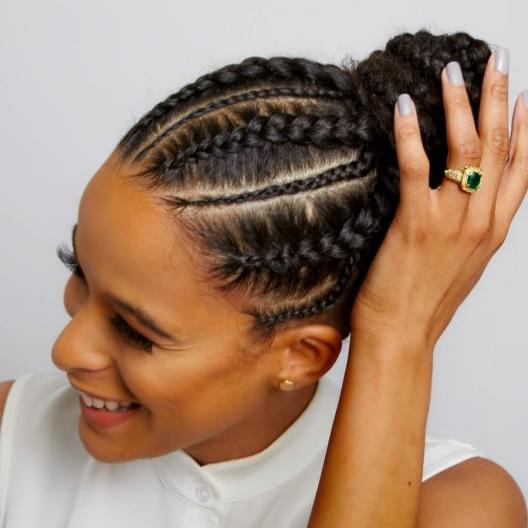Elegant Braided Bun Idea for Black Hair updo braidedbun Black Hair
