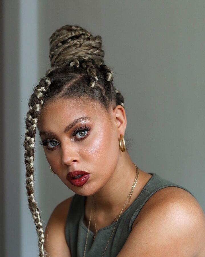 High Bun Black Hair beautiful Party Wear Hairstyle For Medium Hair