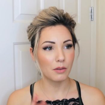 Woman with perfect updo for short hair. Step-by-step tutorial