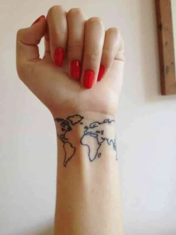 If Wanderlust is one of your favorite words, and travel is your second nature, such world map tattoo will be an excellent idea for you to try out in the summertime