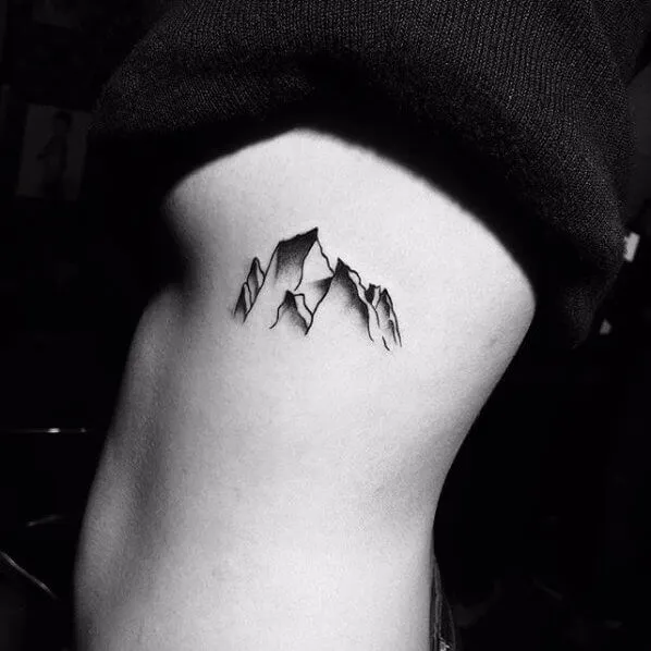 Mountain is a classic winter tattoo motif