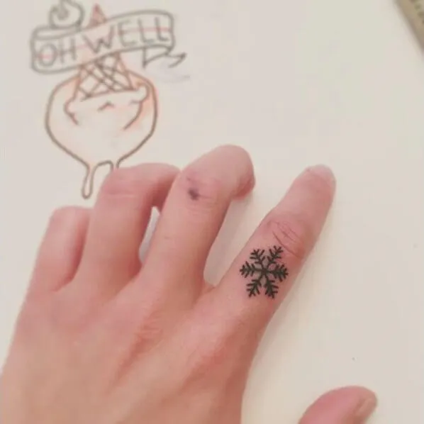 Snowflake on the finger