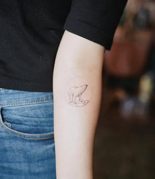 Minimalist bear tattoo