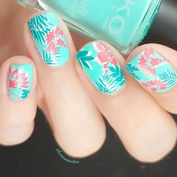 Hawaii Inspired Nails