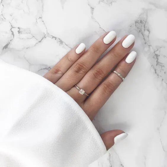 Simple White Nails