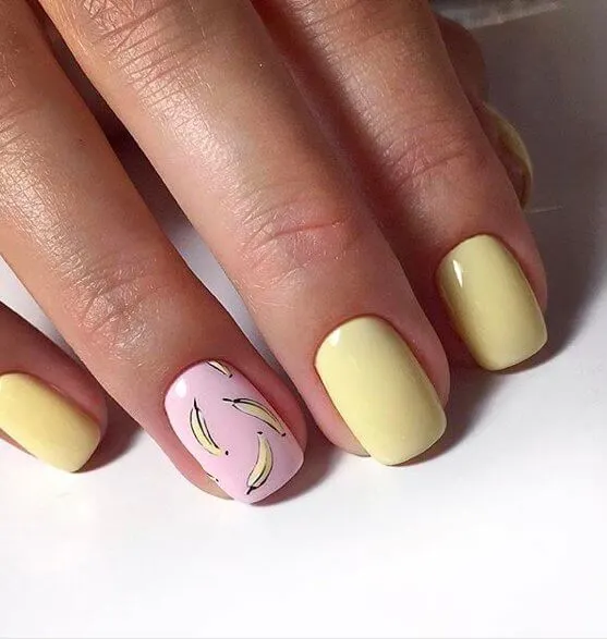 Yellow Bananas Nail Desing