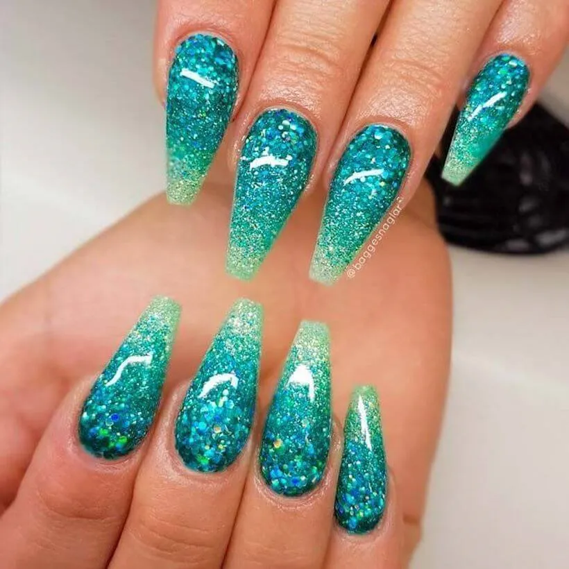 Long Turquoise Nails