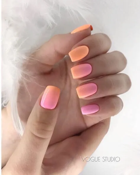 Orange Ombre Nails