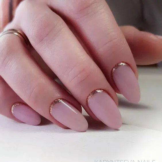 Blush Pink and Gold Nails