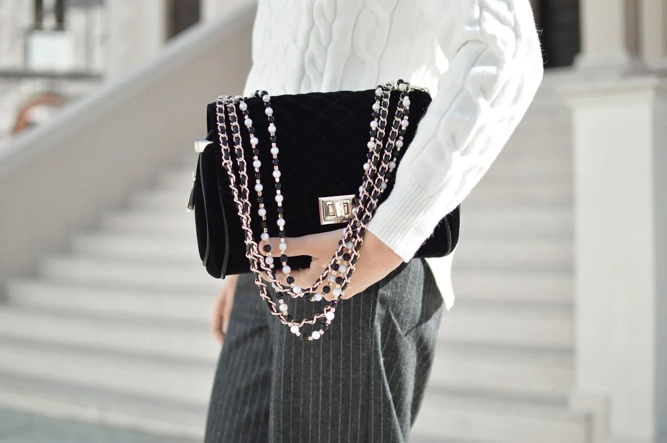 Woman with a stylish handbag