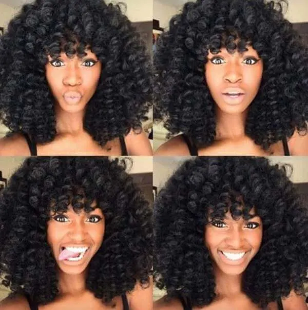 Frame your face with lovely crochet braid bangs and hair