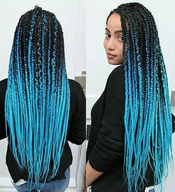 dyed in ombre aqua blue color and do crochet braids.