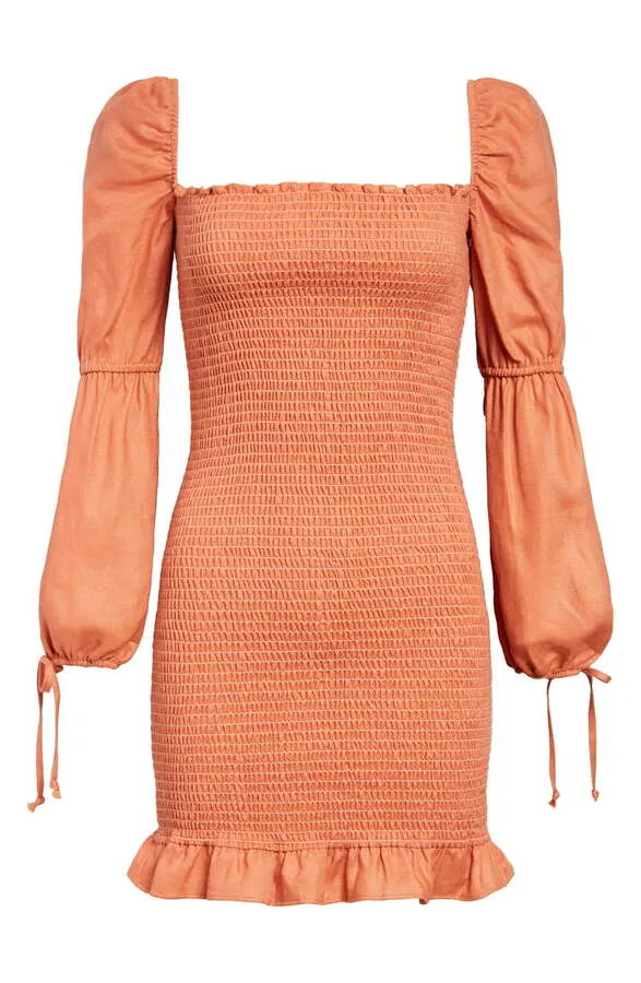 Dirty Orange Print Dress