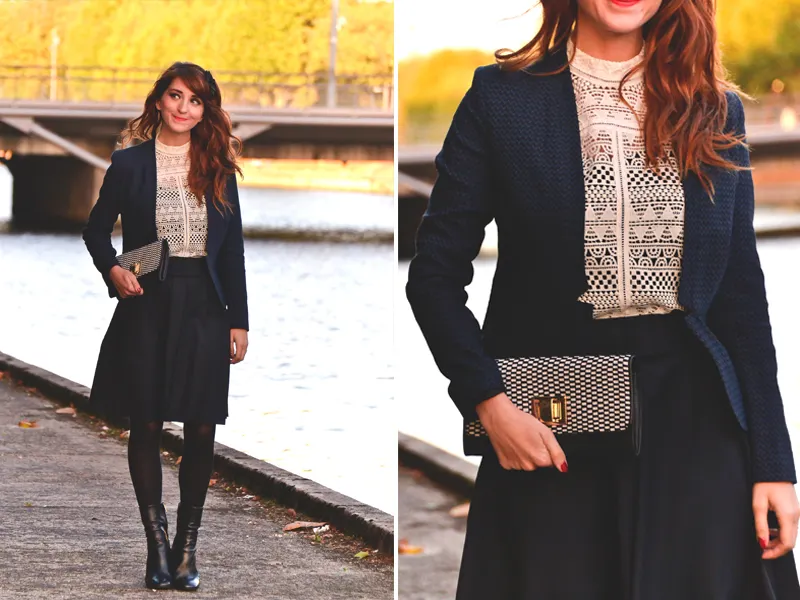 Parisian Business Chic. This cute take on business attire is not the most formal one, but it sure gives you the feeling of the French working girl on the go!