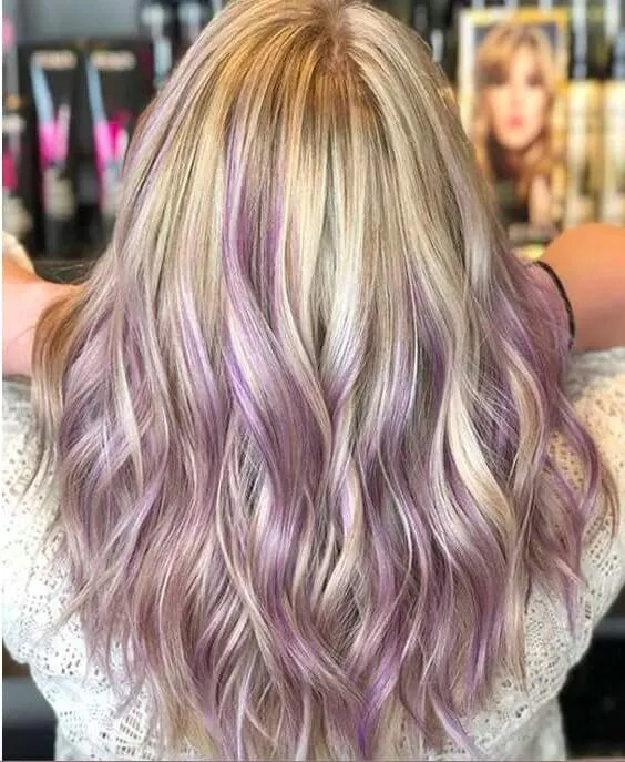 Platinum Blonde with Lilac Ends