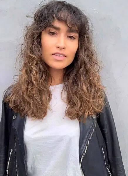Curly Shag with Bangs