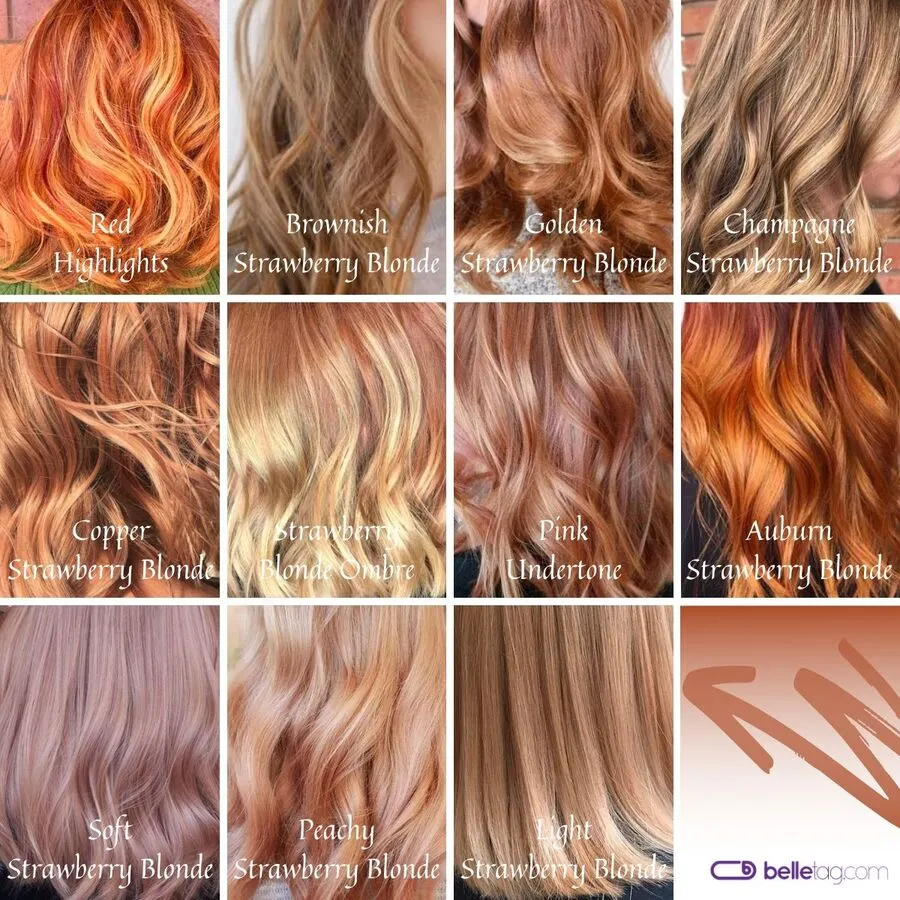 Strawberry Blonde Hair Color Chart