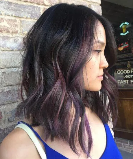 Since black is consistent and natural color of hair, it matches pretty well with everything. Think about doing a rainbow-toned highlights - unique and fancy trend in hairstyling.