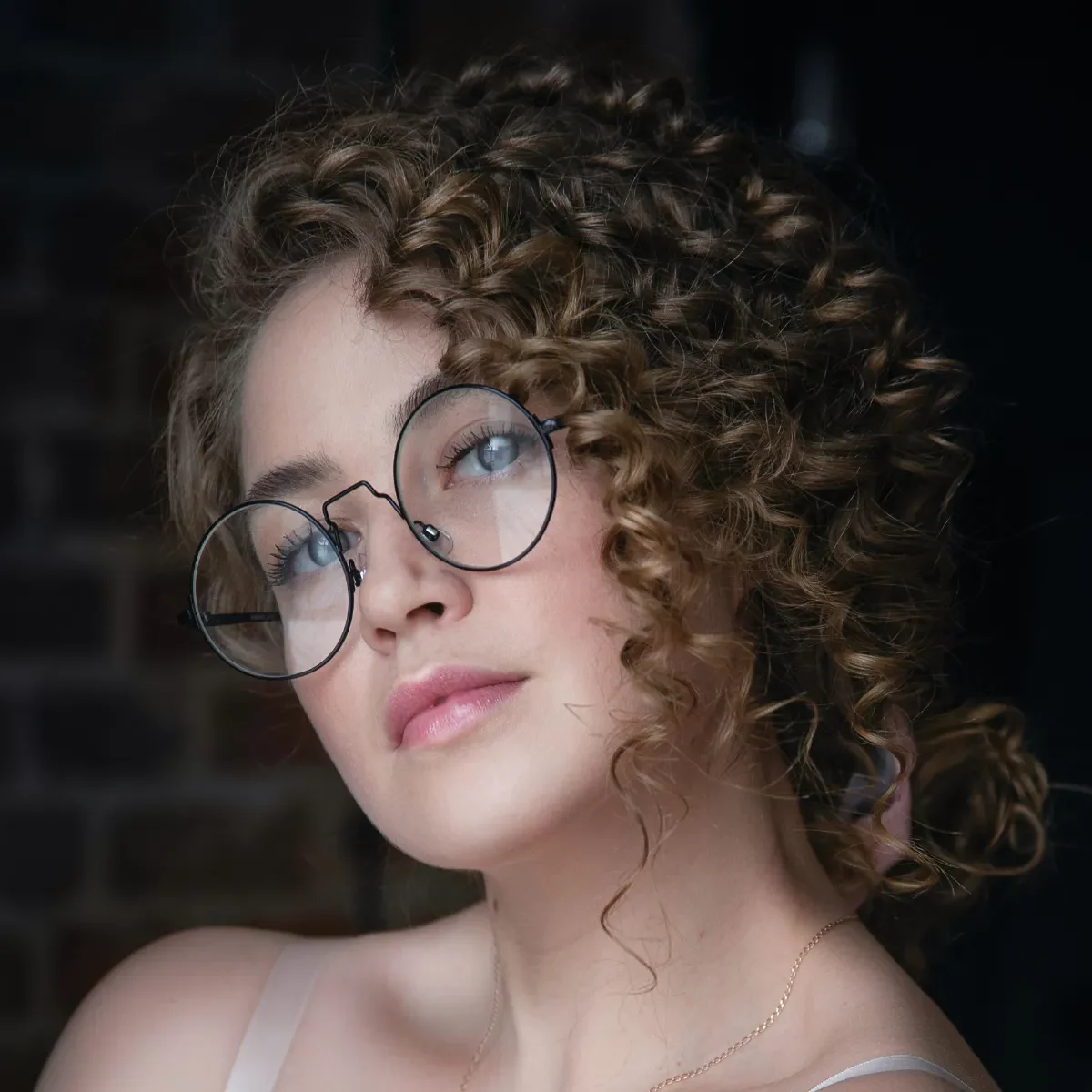 Woman with a nice curly hair