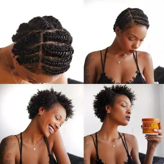 Have fun with this pretty protective hairstyle