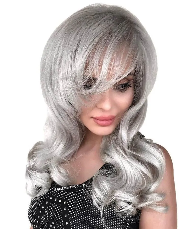 Silver hair with a ton of volume is the way to go!