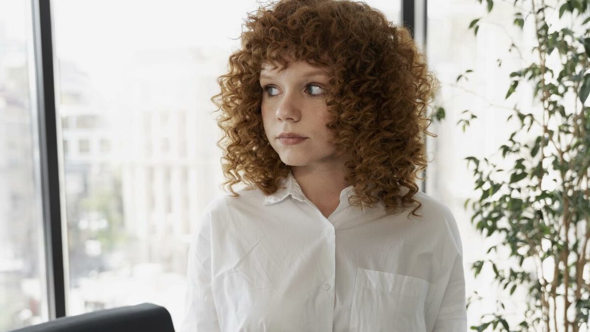 Woman curly hair