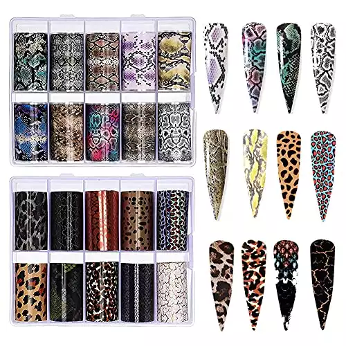 CHANGAR Animal Skin Style Nail Art Stickers Foil Transfer