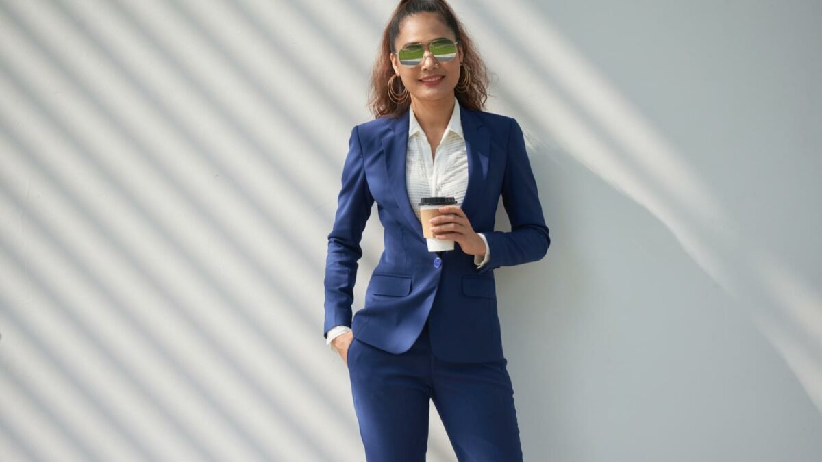 Stylish business lady in suit