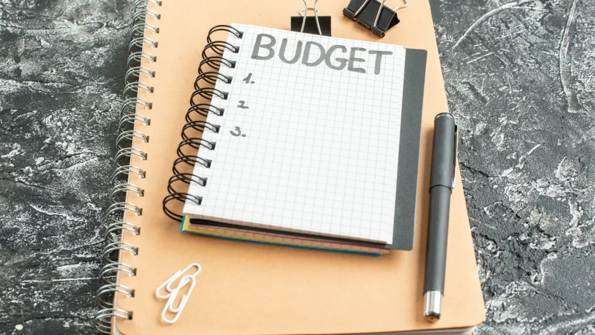 Budget written note on a notepad