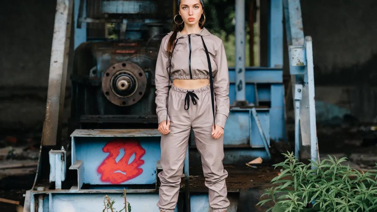 Stylish girl in cargo pants