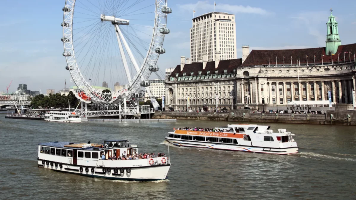 Thames clipper ride in London