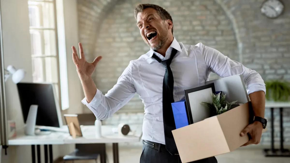 Businessman shouting from frustration