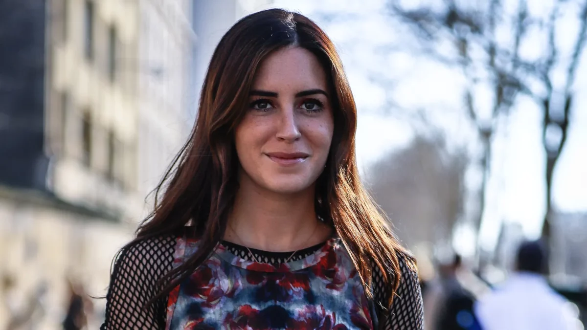 Gala Gonzales on the street during the paris fashion week