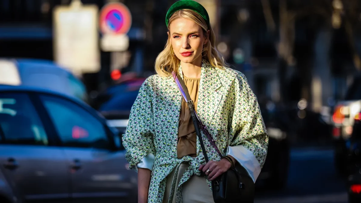 Leonie Hanne on the street during the Paris fashion week