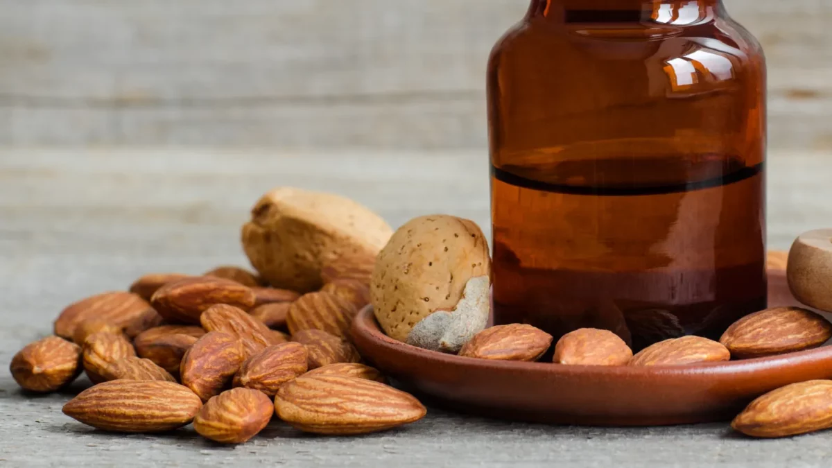 Pharmacy bottle with almond oil